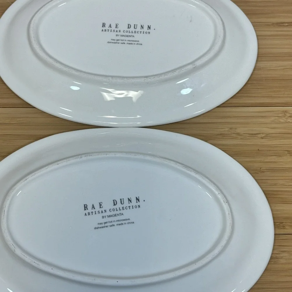 Rae Dunn HALLOWEEN Oval Plates, Hocus Pocus, And‎ Trick Or Treat ceramic